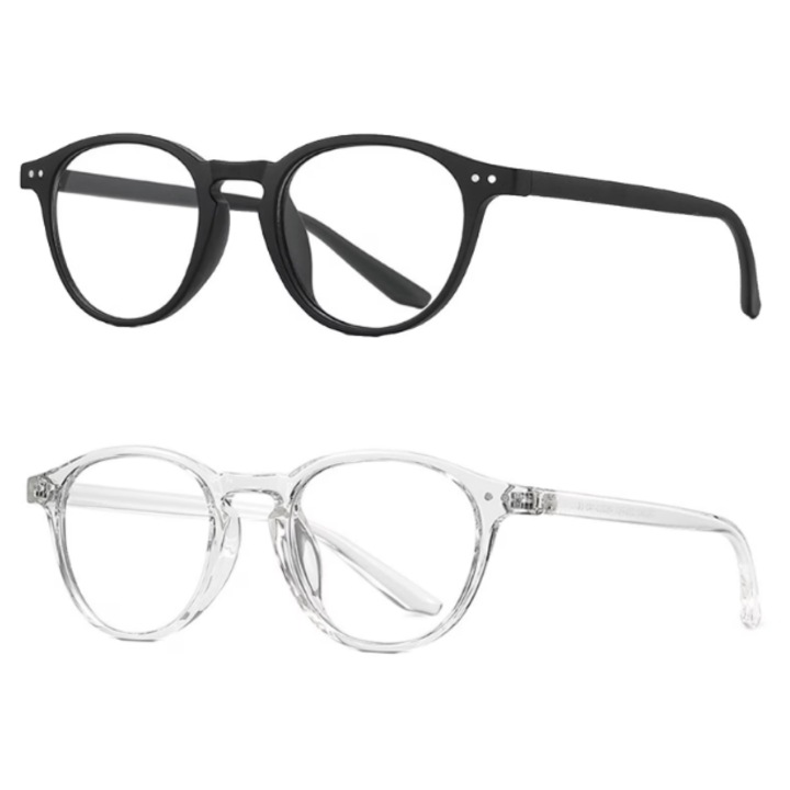 Ochelari de vedere, Blue Light Blocking, protectie UV, negru/transparent, rama completa