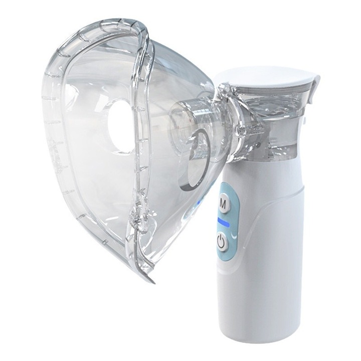 Nebulizator portabil cu capacitate mare, aparat aerosoli pentru copii si adulti, utilizare orala si nazala, design ergonomic