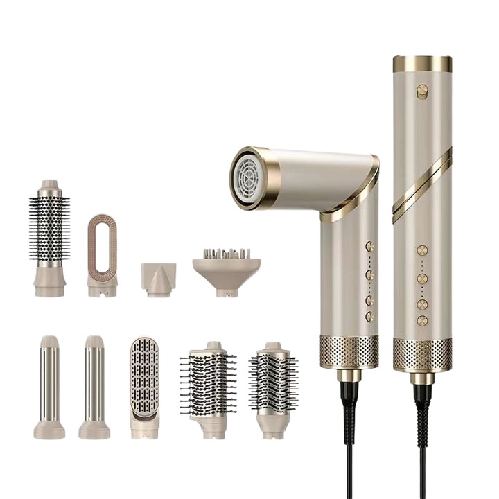 Elektromos hajformázó kefe készlet, 9 az 1-ben, 3 sebesség, 3 hőmérséklet, 200 millió negatív ion