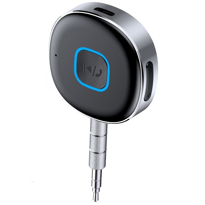 Receptor Bluetooth auto 5.0, conexiune duala, jack 3.5mm, negru