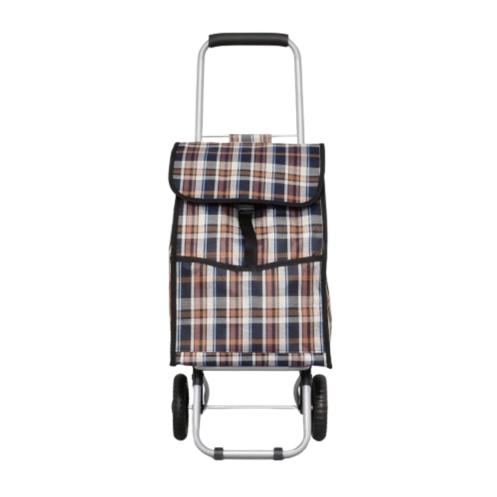 Bevásárlókocsi 11-42, Textil, 85/30/20cm Barna kockás