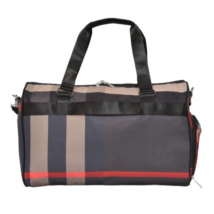 Спортен Сак 11603-2, Текстил, 48/32/24 см, Сив/червен