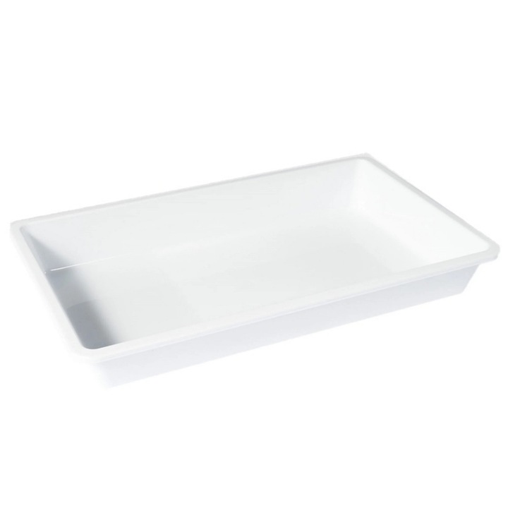 Tava dreptunghiulara pentru servire, din plastic, Plastina, alb, 34 x 22 x 7 cm