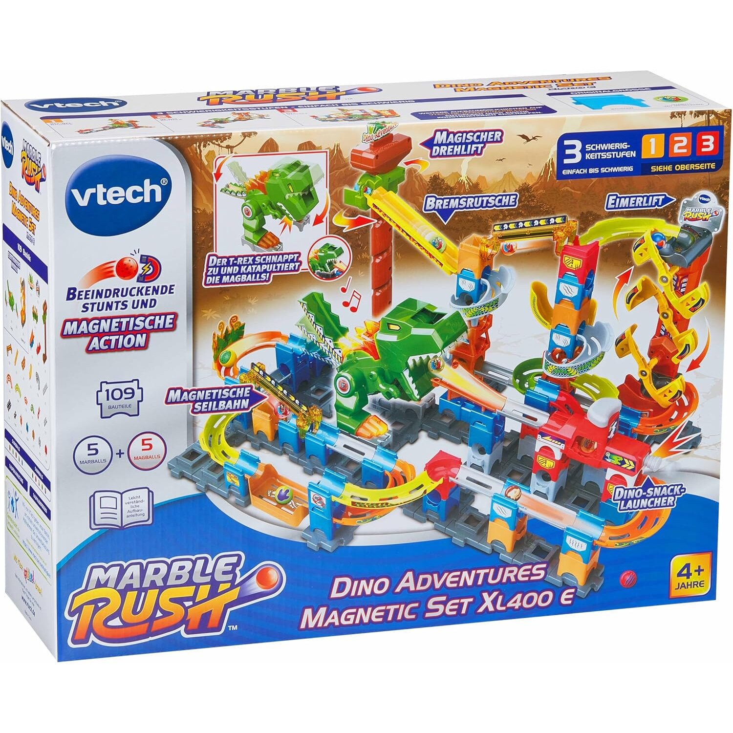 Set educativ Vtech Marble Rush Aventuri cu Dinozauri XL400 E, 109