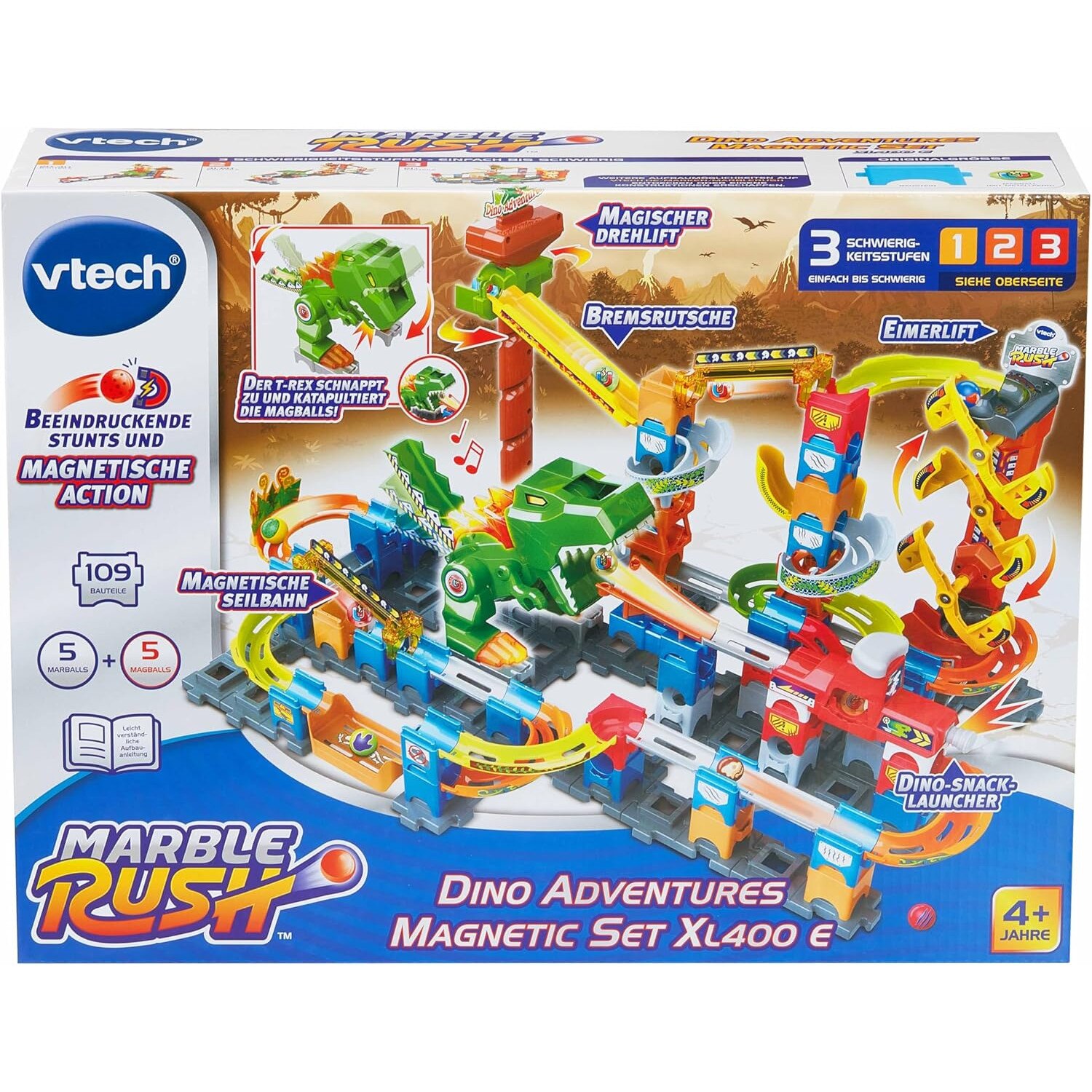 Set educativ Vtech Marble Rush Aventuri cu Dinozauri XL400 E, 109