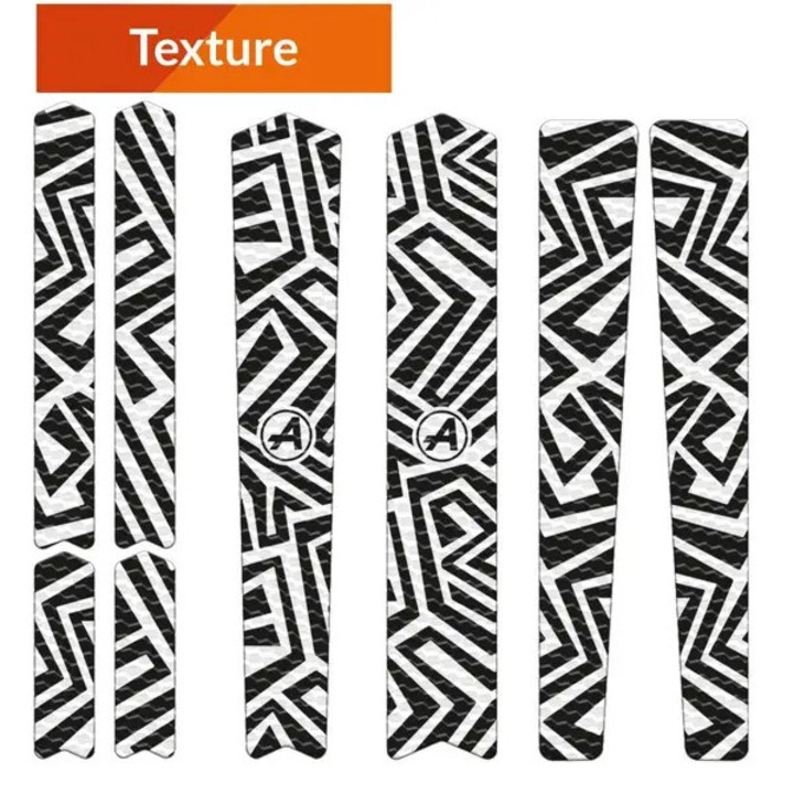 Autocolante texturate de protecție pentru cadrul de bicicletă, Algis, Alb/negru