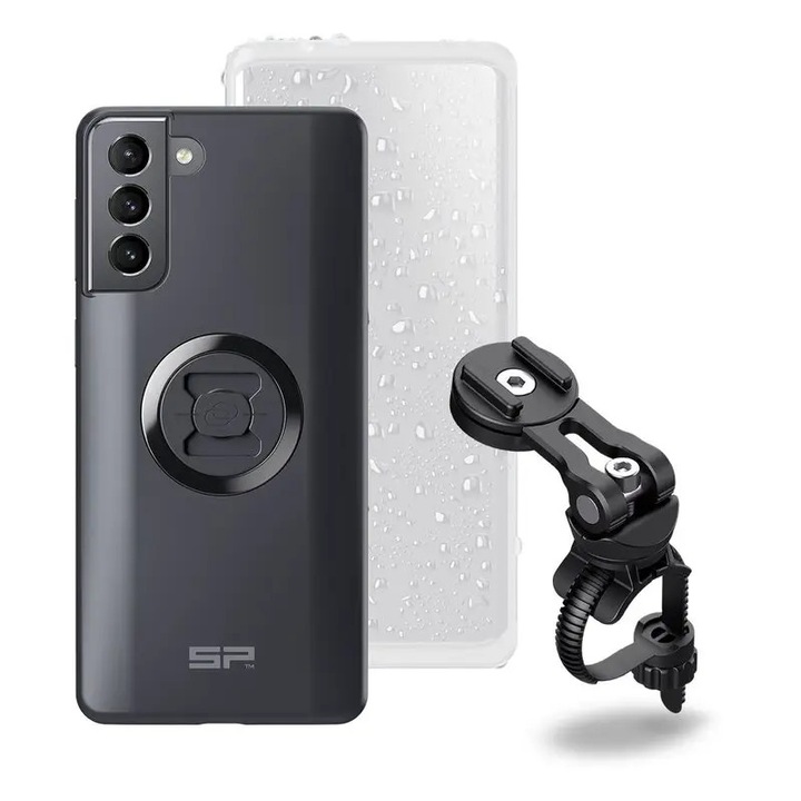 Set suport telefon pentru bicicleta, carcasa Twist to Lock si husa de ploaie, SP Connect Bike Bundle II Samsung S21+