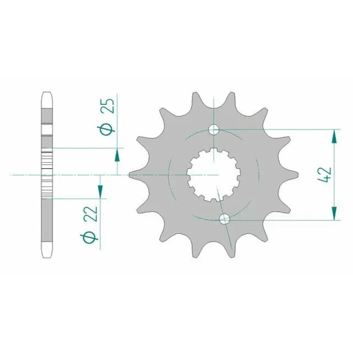 AFAM стоманена стандартна предна зъбчатка 22304 - 520 MBHR_1075866001
