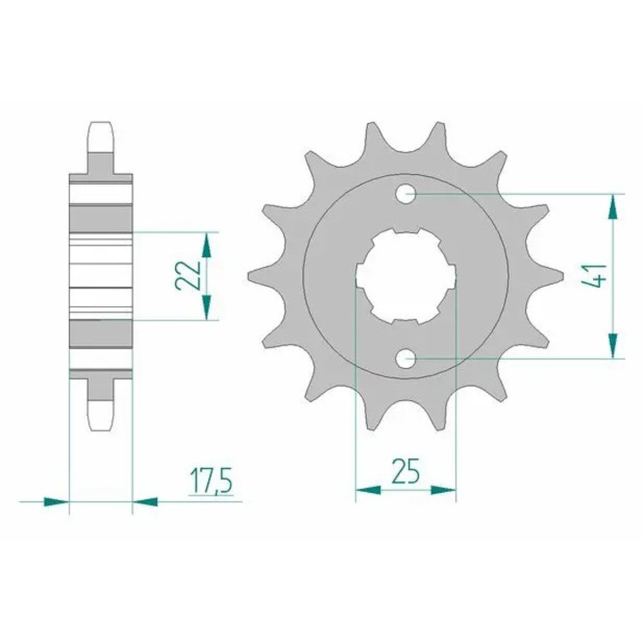 AFAM стоманена стандартна предна зъбчатка 20513 - 525 MBHR_1075004001