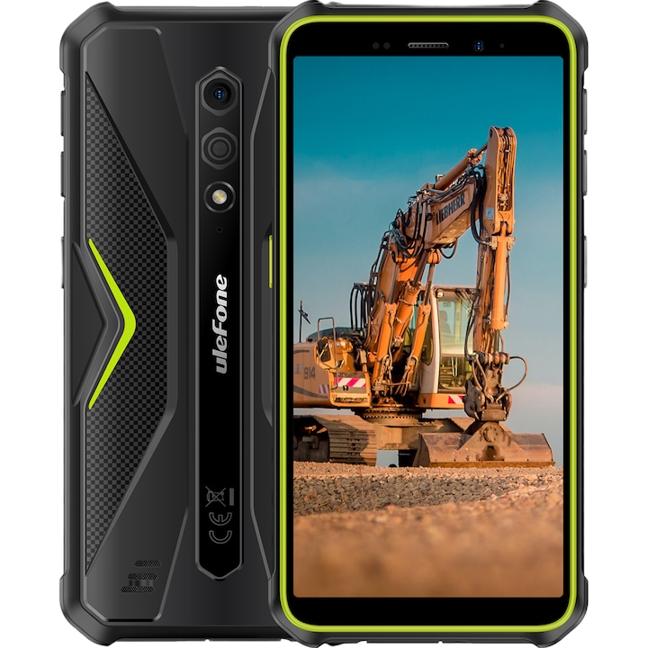 Мобилен телефон Ulefone Armor X12, Dual SIM, 4G, 5.45-инчов IPS, Quad-Core, 3GB RAM, 32GB, NFC, 4860mAh, IP69/IP69K, Android 13 Go, Зелен
