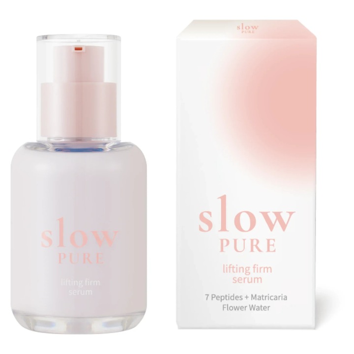 Ser cu efect de lifting si fermitate, cu 7 tipuri de peptide + apa de musetel, lifting firm serum, Slowpure, 50 ml
