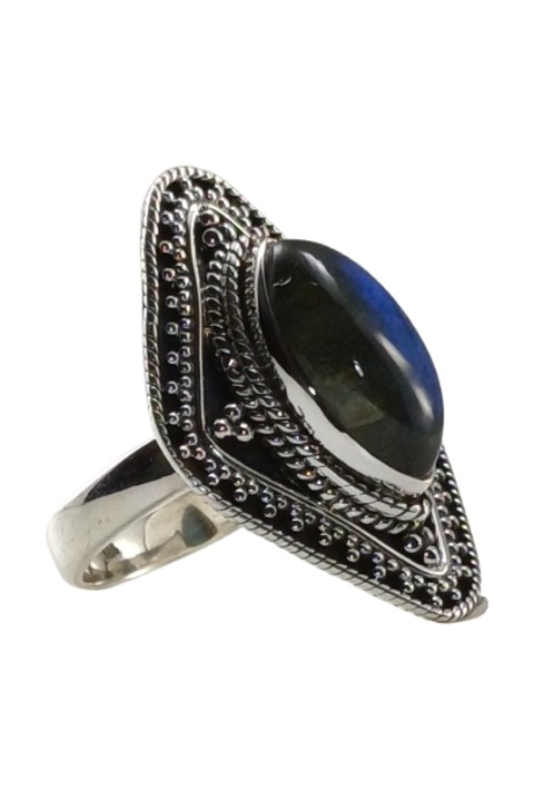 Inel din argint 925, TSR cu piatra labradorit marime 18, 2 mm model 1QRWS2