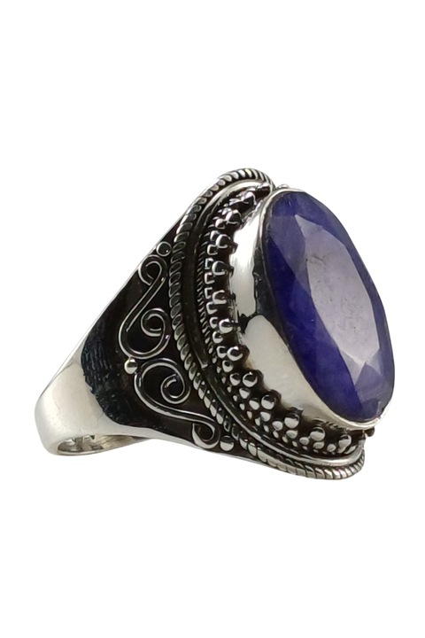 Inel din argint 925, TSR cu piatra safir marime 18, 8 mm model 1QRWS2