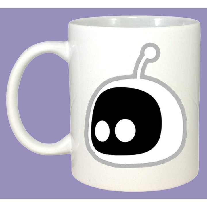 Cana Astro Bot cap robot alb design minimalist, Sarbatori, Cadou, Cri-Flo, Culoare Alb, 330 ml