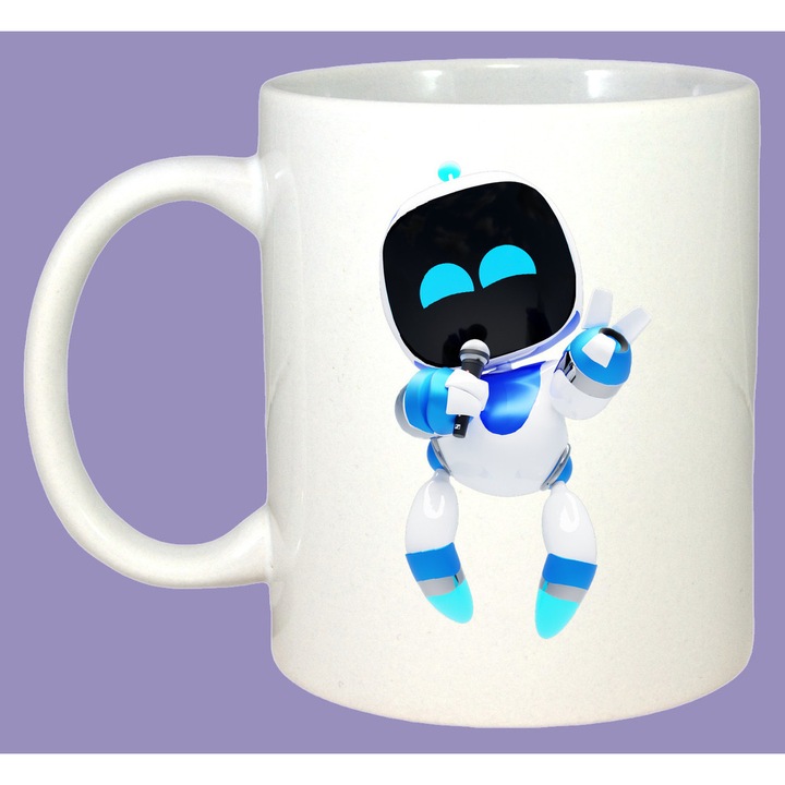 Cana Astro Bot personaj dansator stil animat, Sarbatori, Cadou, Cri-Flo, Culoare Alb, 330 ml