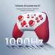 GameSir Super Nova мултиплатформен контролер, Bluetooth/USB-C/безжичен, за PC/Switch 2/Switch/iOS/Android, Червенобял