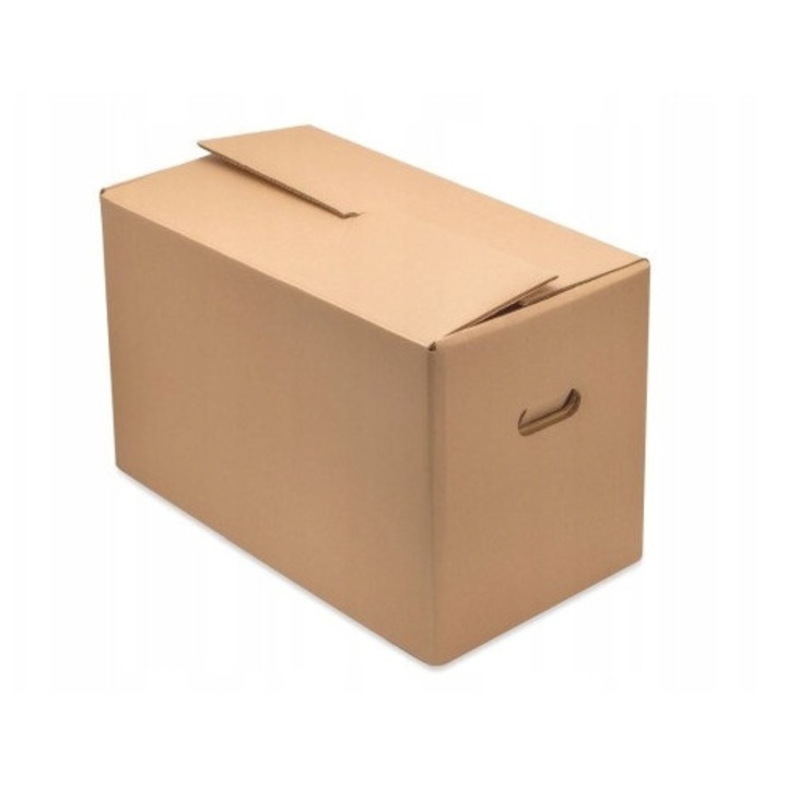 Cutie Din Carton, Neopak, Cutie Mare Si Foarte Rezistenta Cu Manere, Ideala Pentru Mutari, Birouri Si Depozitare, Protectie Buna Pentru Obiecte Grele, Usor De Transportat, Constructie Solida Din Carton Ondulat, 55 x 30 x 35 cm, Maro