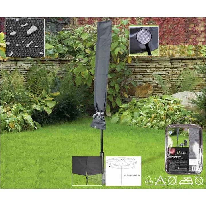 Husa de Protectie pentru Umbrela de Terasa Poliester 420D Impermeabila Rezistenta UV Ø180-200 cm