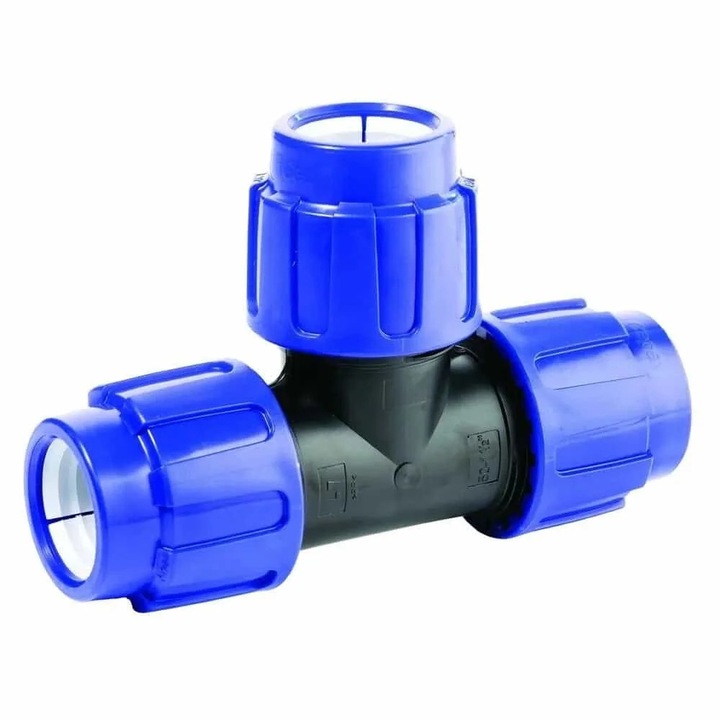 Teu Racord Compresie PE 20x25x20 pentru Apa Potabila