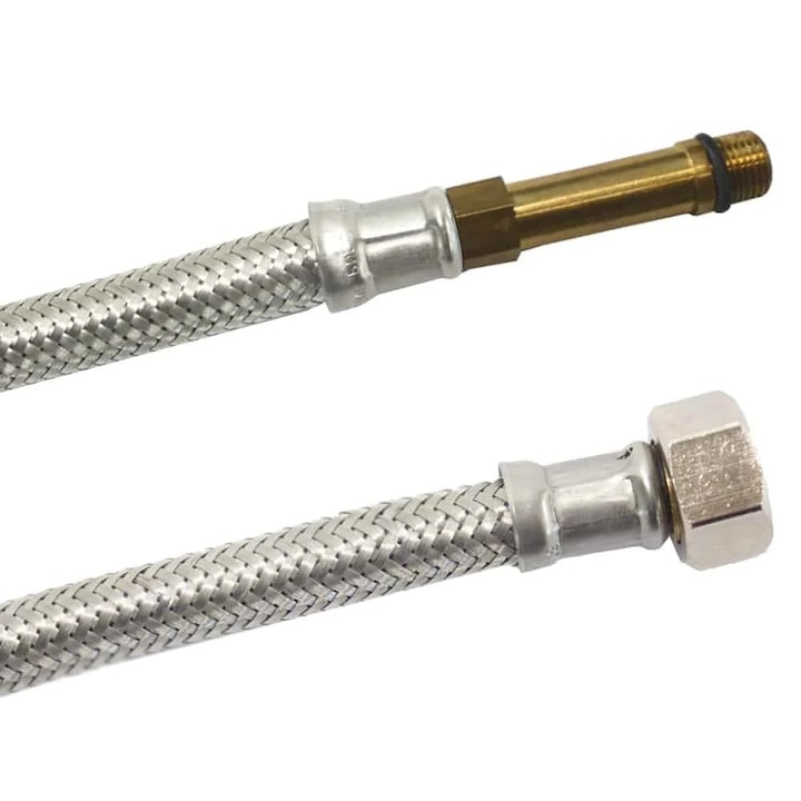 Rozsdamentes acél flexibilis páncéltömlő DN8 M10, 500mm