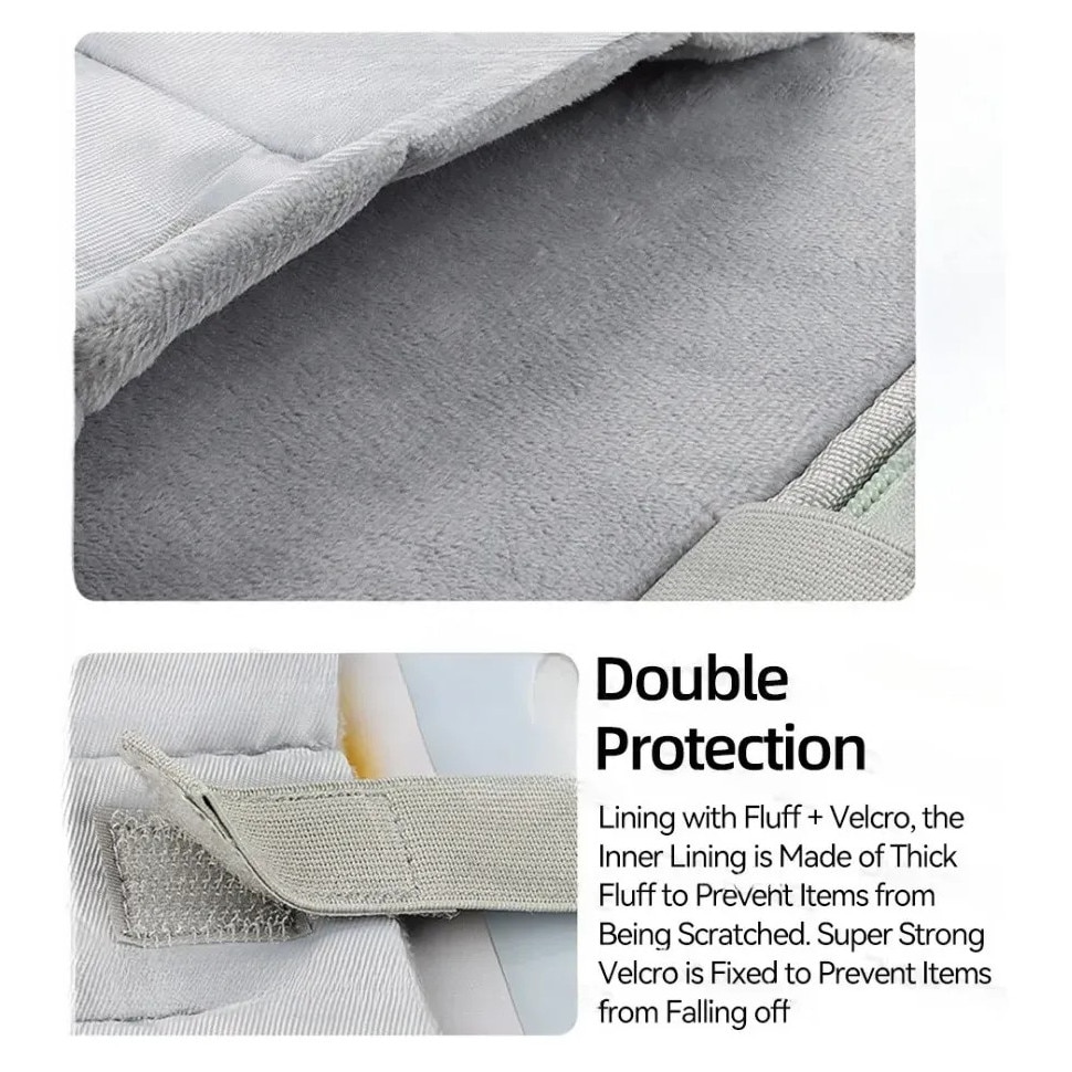 Carcasa de protectie pentru tableta, 13 inch, stocare multistrat, impermeabila si rezistenta la uzura, material PU, Protectie fleece interna, Mare Capacitate, Portabili, cu Manere, Roz