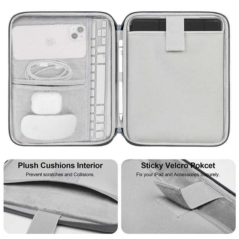 Husa Tableta pentru 9-11 inch, Husa de tableta, pentru iPad si accesorii, Compatibila iPad 10.2 (2022. 2021, 2020, 2019), iPad Air / (2019), iPad Pro 11, iPad 9.7 (2018), Gri inchis