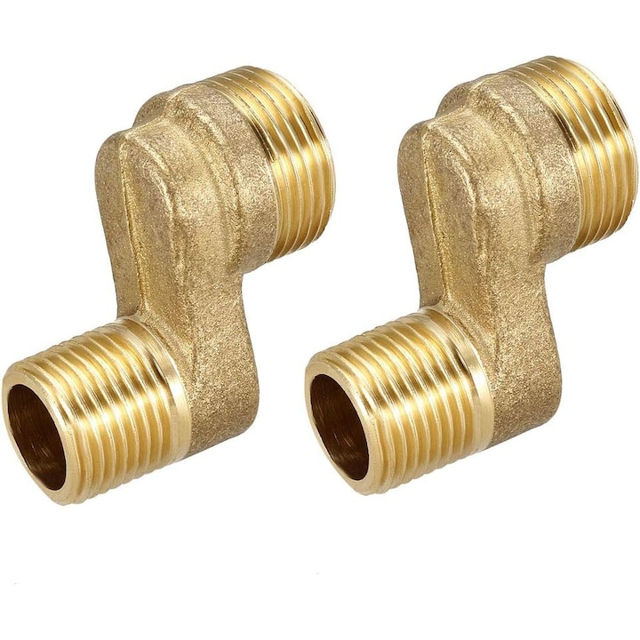 2 buc baterie de dus pentru cada din alama masiva, Tioialz®, brat oscilant reglabil G1/2-G3/4, H 46 mm