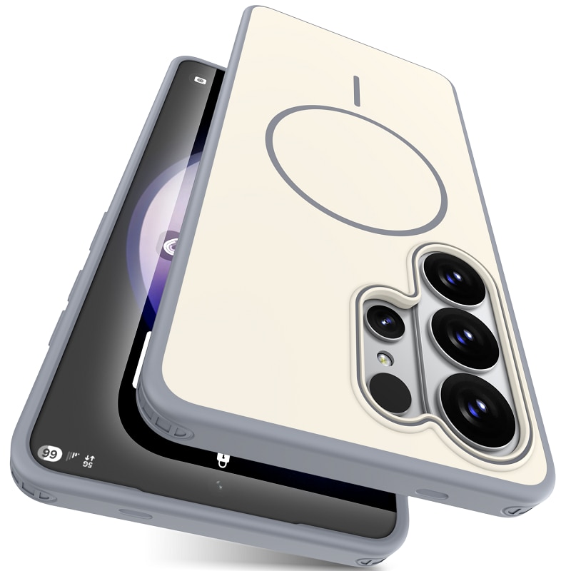 Husa magnetica pentru Samsung Galaxy S26 Ultra, Rezistenta militara la caderi, Compatibila cu MagSafe, Acoperire subtire, anti-alunecare, cu protectie integrala-BEJ