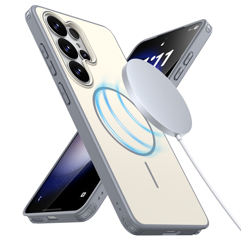 Husa magnetica pentru Samsung Galaxy S26 Ultra, Rezistenta militara la caderi, Compatibila cu MagSafe, Acoperire subtire, anti-alunecare, cu protectie integrala-BEJ