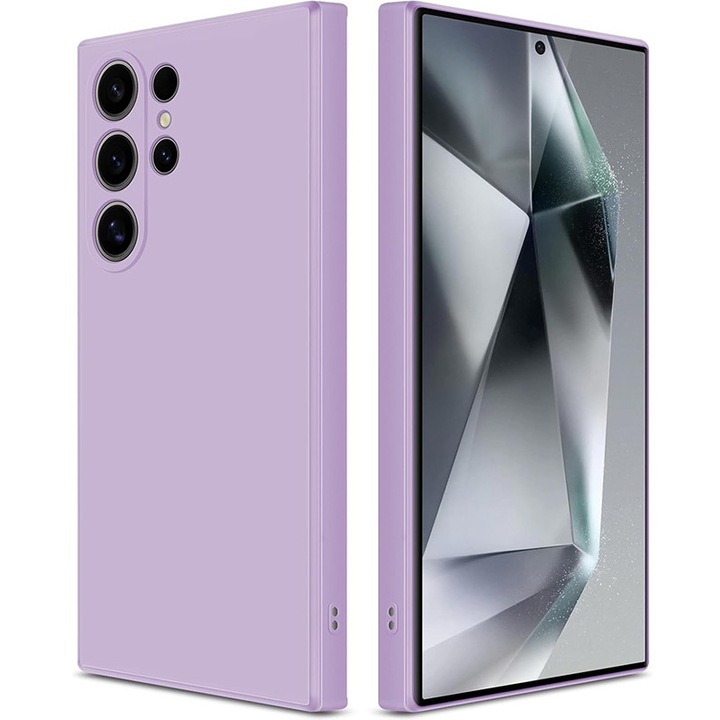 Husa pentru Samsung Galaxy S23 Ultra case, silicon lichid, protectie militara, interior din microfibra-violet deschis