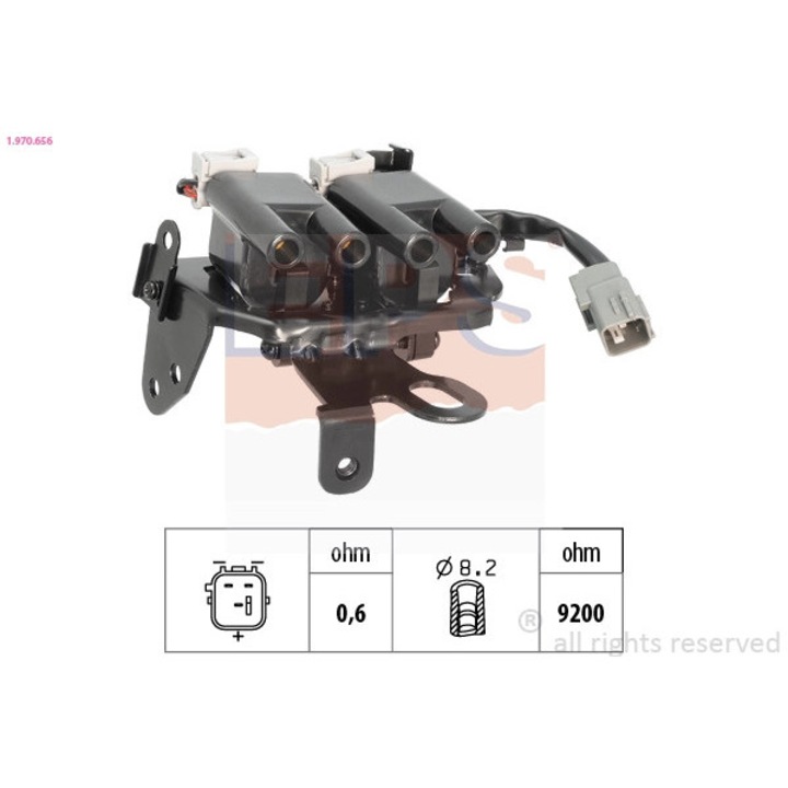 Gyújtótekercs 1.970.656 Hyundai Coupe 2/Elantra 3/Elantra 4/Tiburon/Trajet/Tucson/I30 Kia Carens 1/Cee'D/Cerato 1