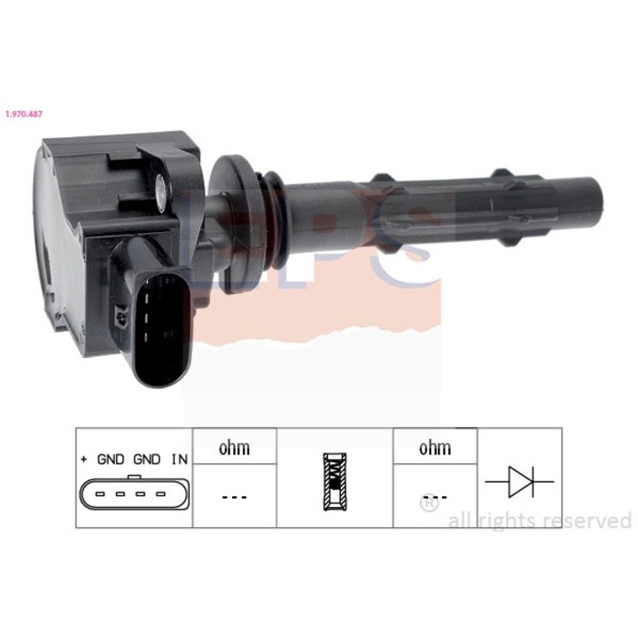 Gyújtótekercs 1.970.487 Mercedes-Benz C-osztály/C-osztály T-modell/CLC-osztály/CLK/CLS/E-osztály/E-osztály T-modell/G-osztály/SL