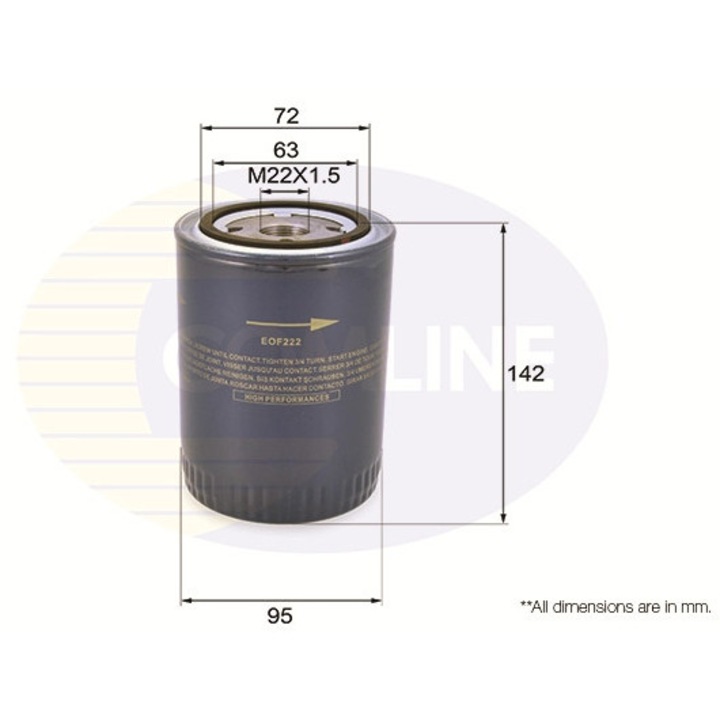 Маслен филтър Eof222 Citroën Jumper 2 Fiat Ducato Iveco Daily 4/Daily 5/Daily 6/Massif/Massif Single Cab/Massif Pick-Up