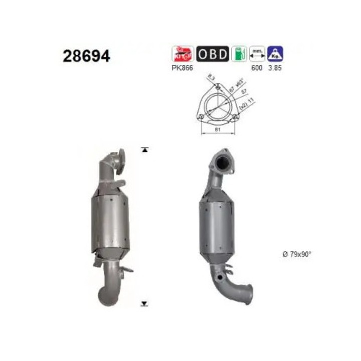 Katalizátor 28694 Citroën C4 Picasso 2/C4 Spacetourer/C5 Aircross/Grand C4 Spacetourer Opel Grandland / Grandland 10
