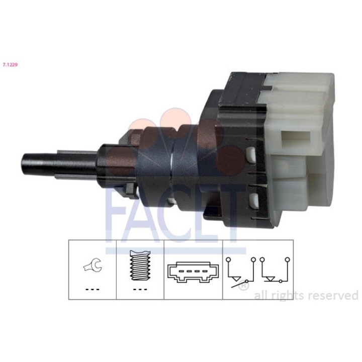 Превключвател на спирачни светлини 7.1229 Audi A3/A4 B6/A4 B7/A6 C5/A6 C6/A8 D3/Allroad C5/Q7/R8 Bentley Continental/Flying Spur