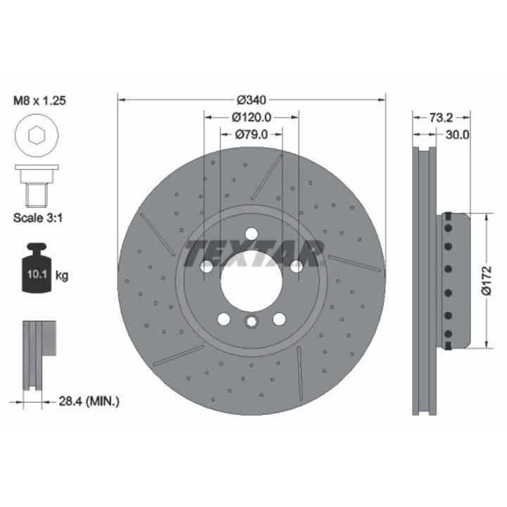 Set Discuri De Frana 92265025 Bmw 1/2/3/3 Gran Turismo/4/4 Gran Bmw (Brilliance) 3 Series