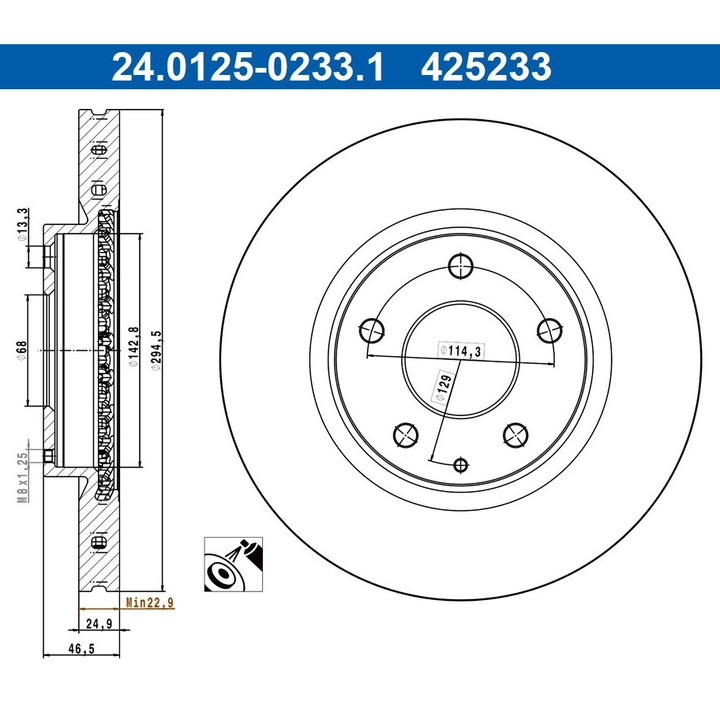 Set Discuri De Frana 24.0125-0233.1 Mazda 3/Cx-30