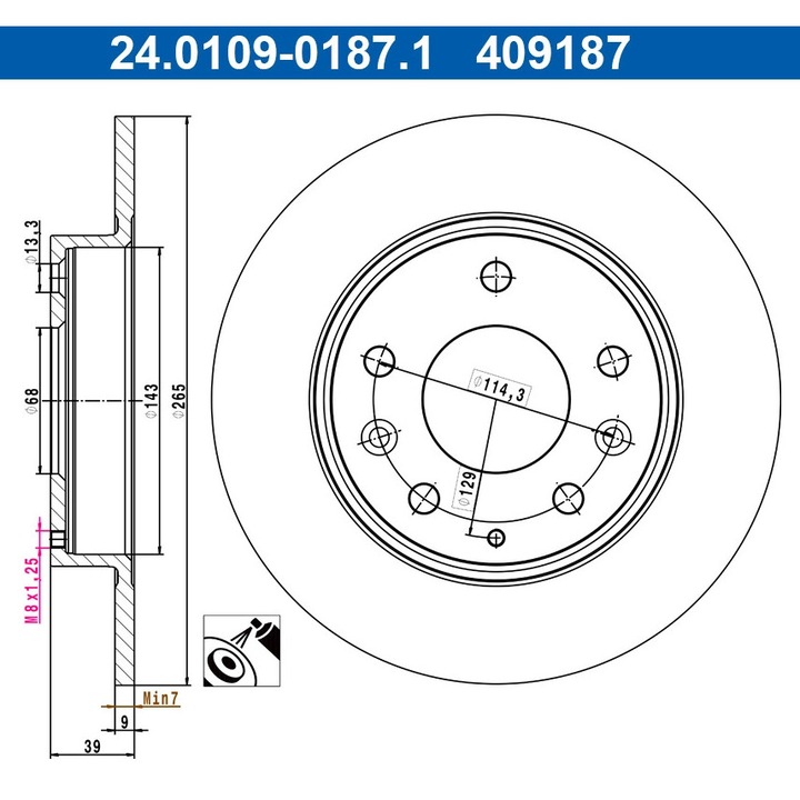 Set Discuri De Frana 24.0109-0187.1 Mazda 3/Cx-30