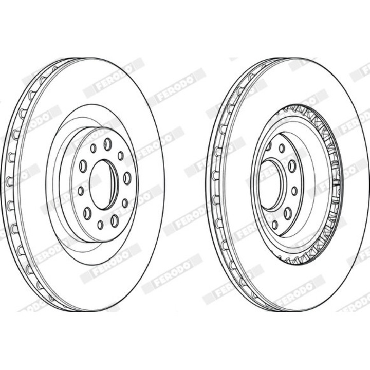 Спирачен диск Ddf2289C Fiat 500L/Doblo Opel Combo Vauxhall Combo Mk Iii лекотоварен/просторен седан