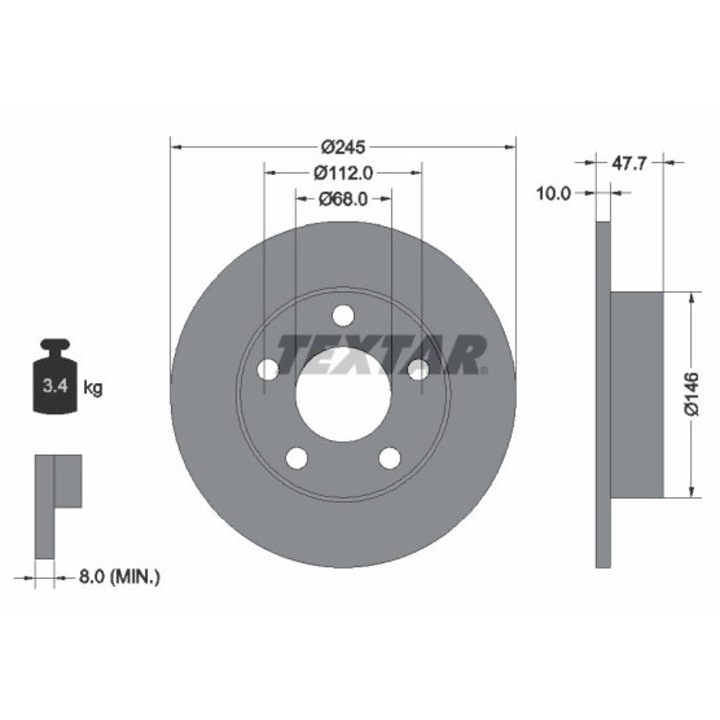 Féktárcsa 92088503 Audi A4 B5 Vw Passat B5/Passat B5.5