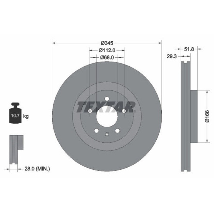 Set Discuri De Frana 92160205 Audi A4 B8/A5/Q5