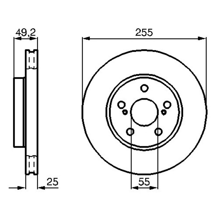 Féktárcsa Frana 0986478584 Toyota Allion 1/Caldina/Carina 7/Carina E 6/Carina E 6 Sportswagon/Carina Ed 3/Celica/Corona/Prius