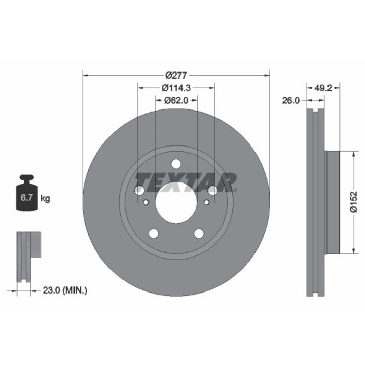 Set Discuri De Frana 92257703 Toyota Auris/Corolla/Corolla Quest