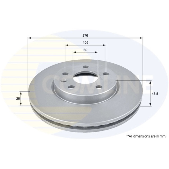 Спирачен диск Adc1151V Chevrolet Aveo/Aveo / Kalos/Cruze Opel Astra H Classic/Astra J/Astra J Gtc Vauxhall Astra Mk 6