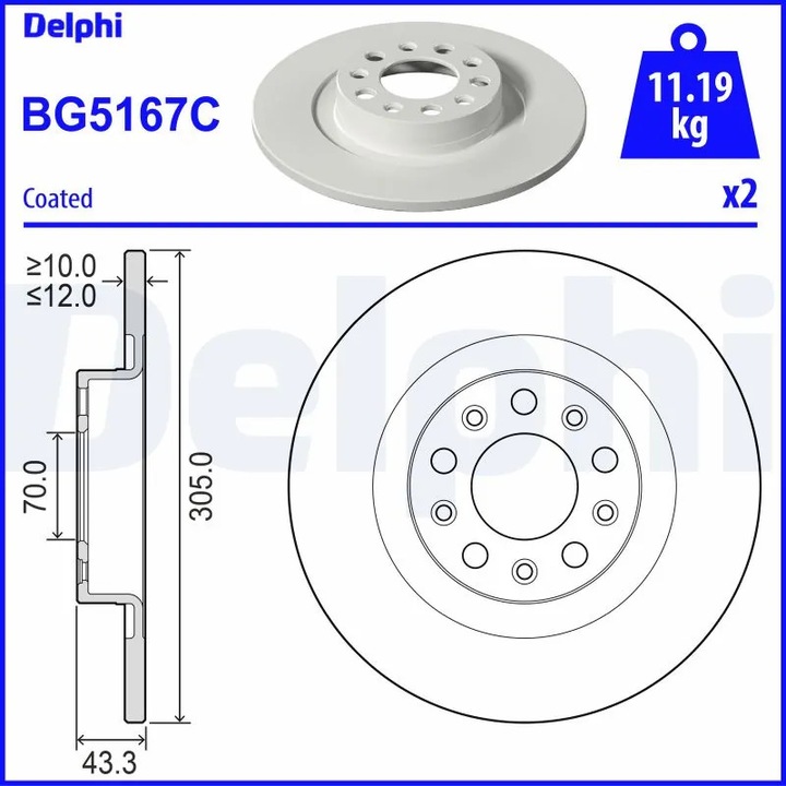 Frana Disc Bg5167C Jeep Compass/Renegade