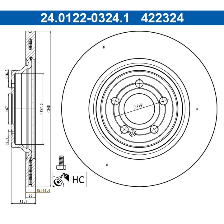 Féktárcsa Frana 24.0122-0324.1 Mercedes-Benz Gle/Gls