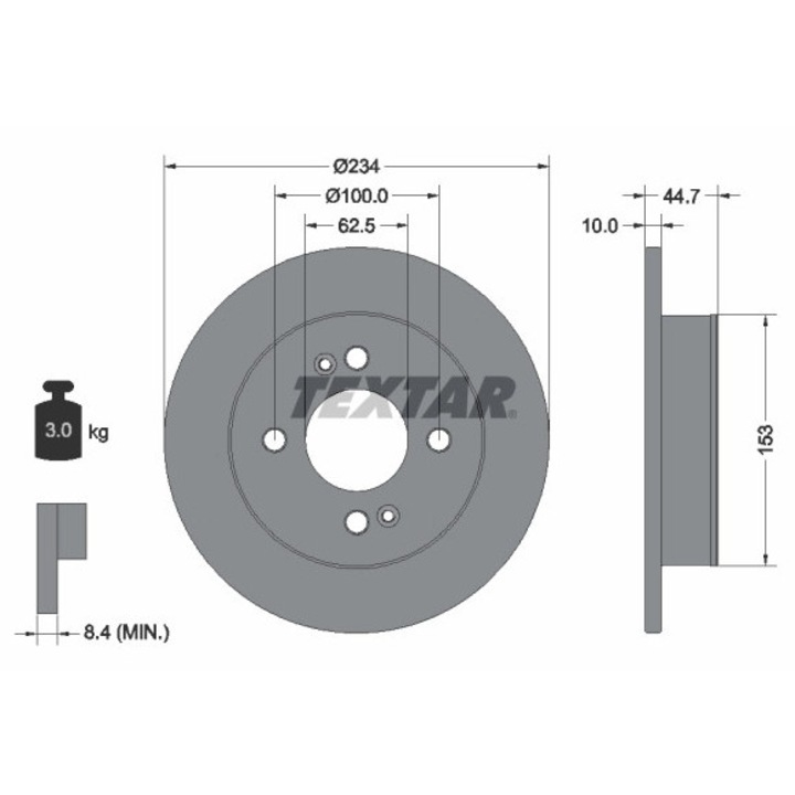 Tárcsafék 92291603 Hyundai Grand I10 3/I10 2/I10 3