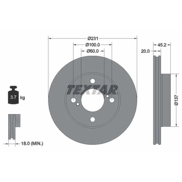 Tárcsafék 92309403 Suzuki Ignis 3
