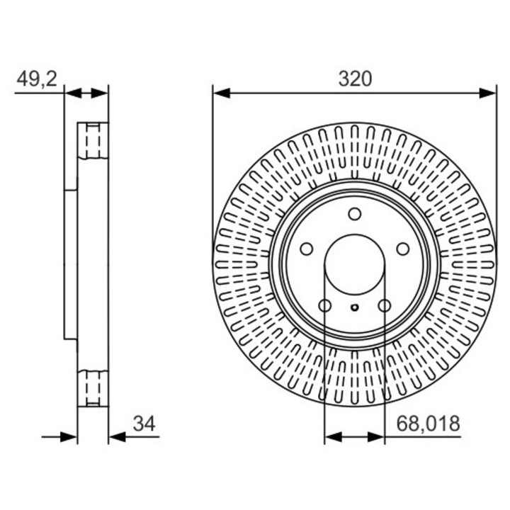 Спирачен диск 0986479T32 Infiniti Ex/Fx/G/M/M37/Q60/Q70/Qx50 1