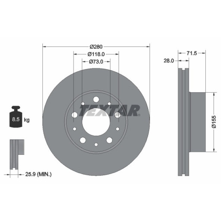 Tárcsafék 92286103 Citroën Jumper 2 Fiat Ducato Opel Movano C Peugeot Boxer Vauxhall Movano Mk Iii alváz/fülke
